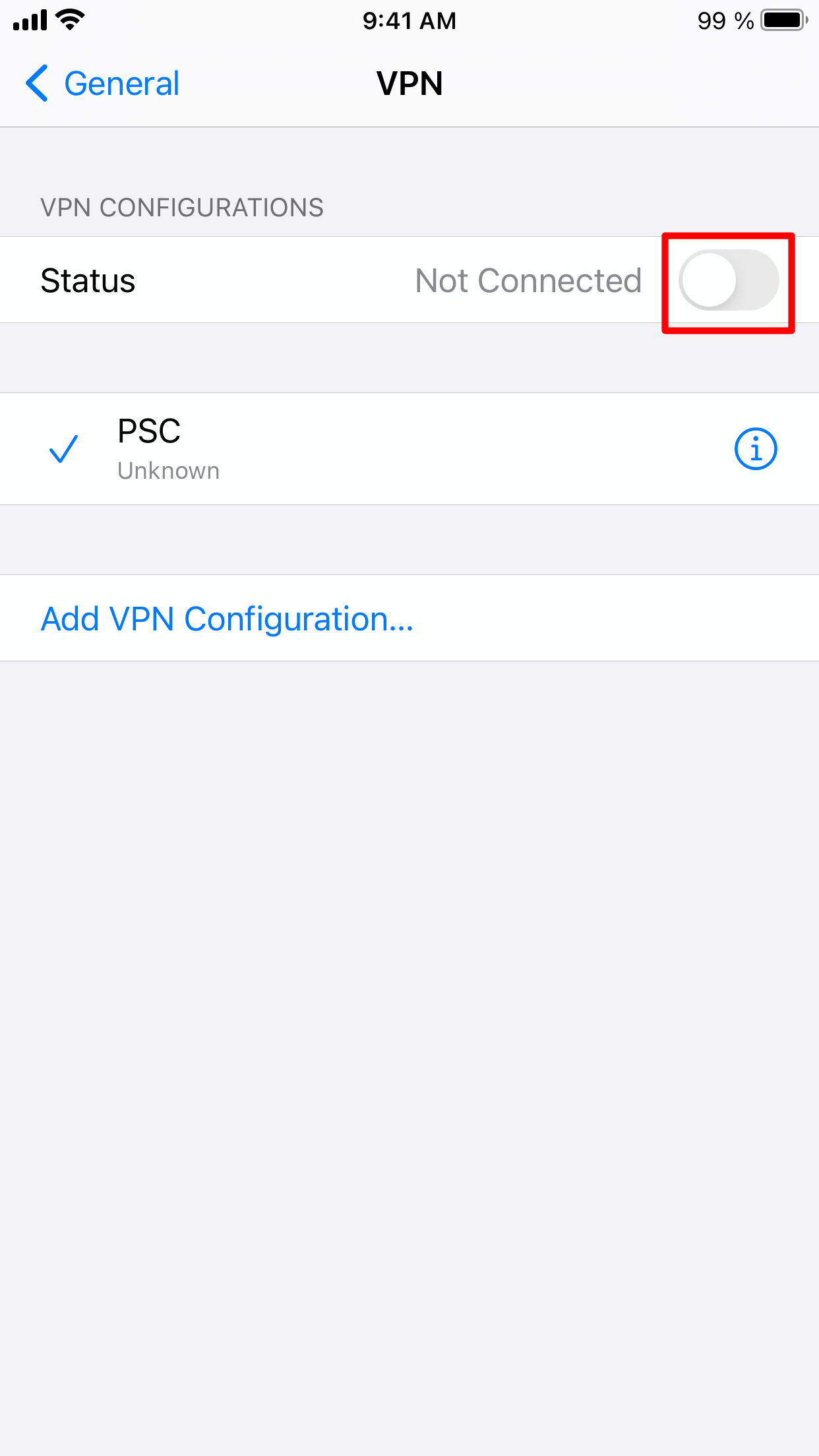 iOS VPN configuration