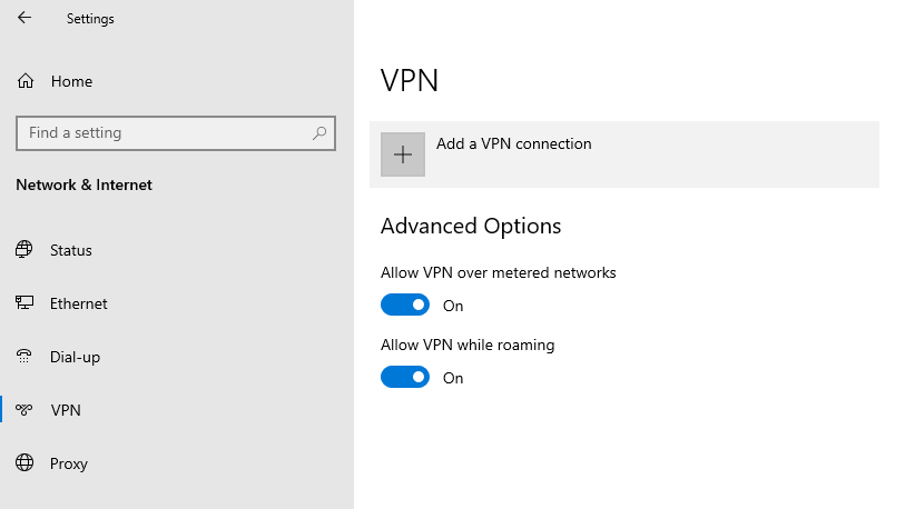 Windows VPN configuration